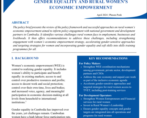 Policy Brief 14 (2024) Gender Equality and Rural Women’s Economic Empowerment_EN